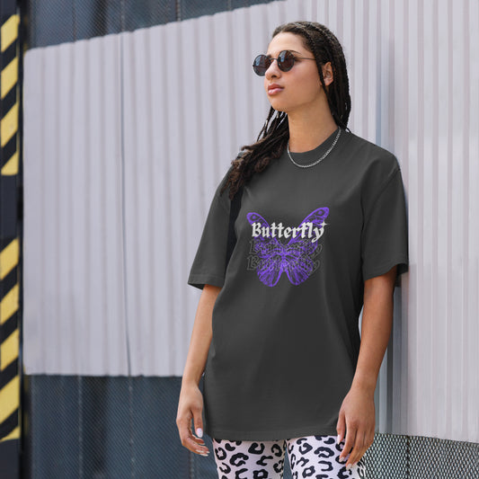 ButterFly Oversized faded t-shirt